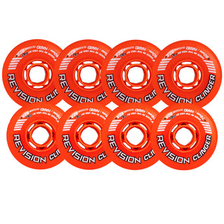 Revision Roller Hockey Wheels Outdoor 76/80 HiLo Clinger 82A Orange 8-Pack