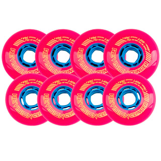 Revision Roller Hockey Wheels Indoor 76/80 HiLo Clinger 74A Pink 8-Pack