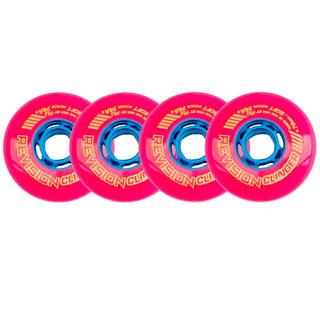 Revision Roller Hockey Wheels Indoor 76mm Clinger 74A Pink 4-Pack