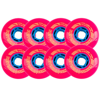 Revision Roller Hockey Wheels Indoor 80mm Clinger 74A Pink 8-Pack