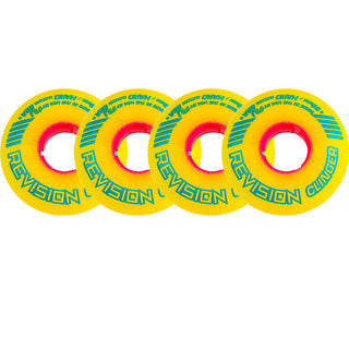 Revision Roller Hockey Wheels Outdoor 59mm Clinger 82A Yellow 4-Pack