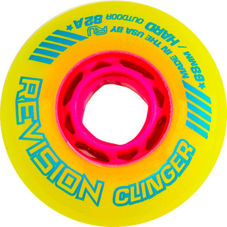 Revision Roller Hockey Wheels Outdoor 68mm Clinger 82A Yellow 4-Pack
