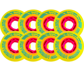 Revision Roller Hockey Wheels Outdoor 68mm Clinger 82A Yellow 8-Pack
