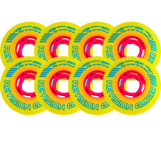 Revision Roller Hockey Wheels Outdoor 72mm Clinger 82A Yellow 8-Pack