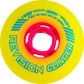 Revision Roller Hockey Wheels Outdoor 76/80 HiLo Clinger 82A Yellow 8-Pack