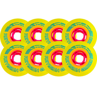 Revision Roller Hockey Wheels Outdoor 80mm Clinger 82A Yellow 8-Pack