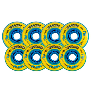Revision Roller Hockey Wheels Indoor 76/80 HiLo Flex Firm Yellow 8-Pack