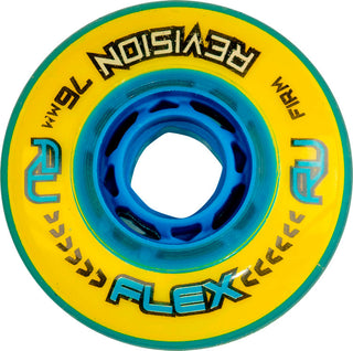 Revision Roller Hockey Wheels Indoor 76mm Flex Firm Yellow 4-Pack