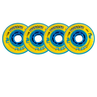 Revision Roller Hockey Wheels Indoor 80mm Flex Firm Yellow 4-Pack