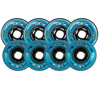 Revision Roller Hockey Wheels Indoor 76/80 HiLo Flex Soft Blue 8-Pack