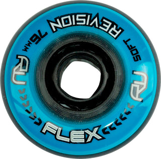 Revision Roller Hockey Wheels Indoor 76mm Flex Soft Blue 8-Pack