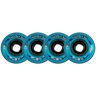 Revision Roller Hockey Wheels Indoor 76mm Flex Soft Blue 4-Pack