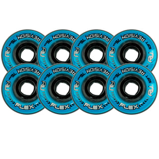Revision Roller Hockey Wheels Indoor 76mm Flex Soft Blue 8-Pack