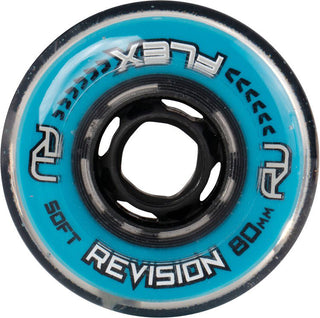 Revision Roller Hockey Wheels Indoor 80mm Flex Soft Blue 8-Pack