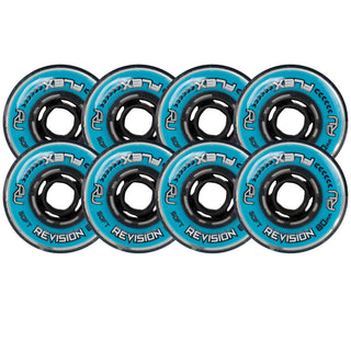 Revision Roller Hockey Wheels Indoor 80mm Flex Soft Blue 8-Pack