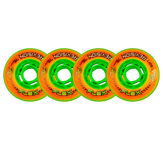 Revision Roller Hockey Wheels Indoor 76mm Flex X-Soft Orange 4-Pack