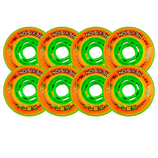 Revision Roller Hockey Wheels Indoor 76mm Flex X-Soft Orange 8-Pack