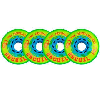 Revision Roller Hockey Wheels Indoor 76mm Recoil Firm Yellow 4-Pack
