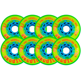 Revision Roller Hockey Wheels Indoor 76mm Recoil Firm Yellow 8-Pack
