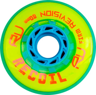 Revision Roller Hockey Wheels Indoor 80mm Recoil Firm Yellow 8-Pack