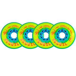 Revision Roller Hockey Wheels Indoor 80mm Recoil Firm Yellow 4-Pack