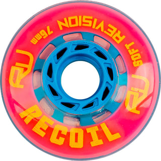 Revision Roller Hockey Wheels Indoor 76mm Recoil Soft Pink Single Wheel