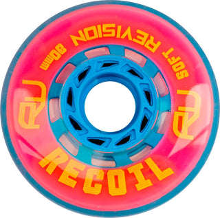 Revision Roller Hockey Wheels Indoor 80mm Recoil Soft Pink Single Wheel