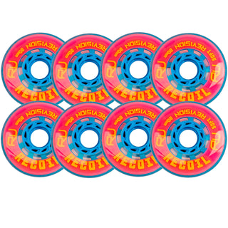 Revision Roller Hockey Wheels Indoor 80mm Recoil Soft Pink 8-Pack
