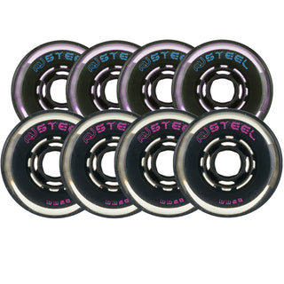 Revision Roller Hockey Wheels Multi Surface 76/80 HiLo Variant Seel 80A Black/Pink 8-Pack