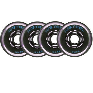 Revision Roller Hockey Wheels Multi Surface 76mm Variant Seel 80A Black/Blue 4-Pack