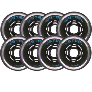 Revision Roller Hockey Wheels Multi Surface 76mm Variant Seel 80A Black/Blue 8-Pack