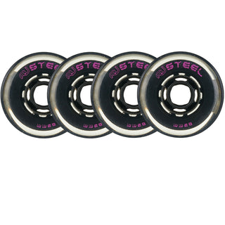 Revision Roller Hockey Wheels Multi Surface 80mm Variant Seel 80A Black/Pink 4-Pack