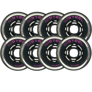 Revision Roller Hockey Wheels Multi Surface 80mm Variant Seel 80A Black/Pink 8-Pack