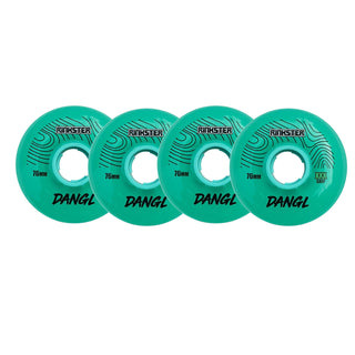 Rink Rat Roller Hockey Wheels Rinkster Dangl 76mm XXX Grip Teal/Blue 4-Pack