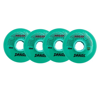 Rink Rat Roller Hockey Wheels Rinkster Dangl 80mm XXX Grip Teal/Blue 4-Pack