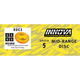 Innova Disc Golf Champion Roc3 Midrange Disc 5/4/0/3 Orange/Silver Stars 163 grams