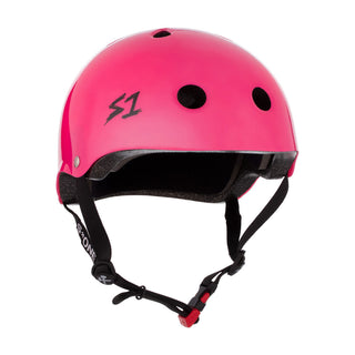 S-One Skateboard Helmet Mini Lifer Hot Pink Gloss L + 2 Sizing Liners