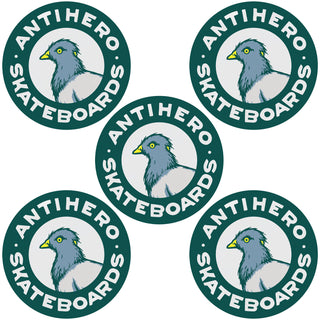 Anti Hero Skateboard Sticker Pigeon Round Green 2.5" 5-Pack