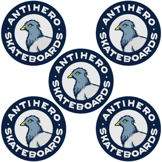 Anti Hero Skateboard Sticker Pigeon Round Navy Blue 2.5" 5-Pack