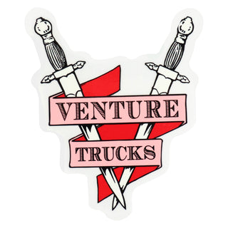 Venture Trucks Skateboard Sticker Crest Pink 5" x 6"