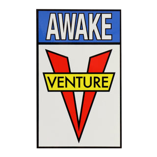 Venture Trucks Skateboard Sticker OG Awake Blue/Off White 3" x 5"