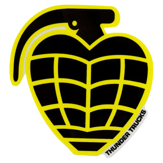 Thunder Trucks Skateboard Sticker Die Cut Grenade Black/Yellow 4"