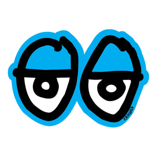 Krooked Skateboard Sticker Die Cut Eyes Blue 11" x 7.75"