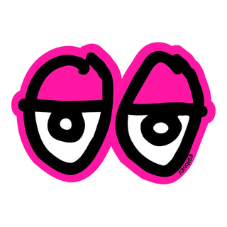 Krooked Skateboards Sticker Die Cut Eyes Pink 3.25" x 2.25"