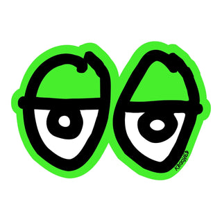 Krooked Skateboard Sticker Die Cut Eyes Green 11" x 7.75"