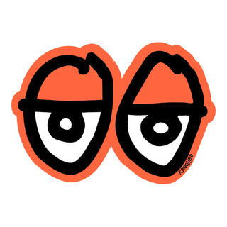 Krooked Skateboard Sticker Die Cut Eyes Orange 5.5" x 4"