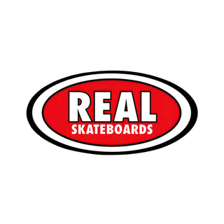 Real Skateboard Sticker Oval Red 3.75" x 7.25"
