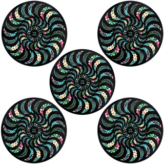 Spitfire Wheels Skateboard Sticker Floral Swirl Black/Blue 5" 5-Pack
