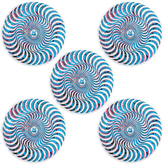 Spitfire Wheels Skateboard Sticker Nevermind Swirl White/Blue/Red 5" 5-Pack