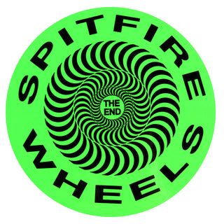 Spitfire Wheels Skateboard Sticker Classic Large Green/Black 7.5"